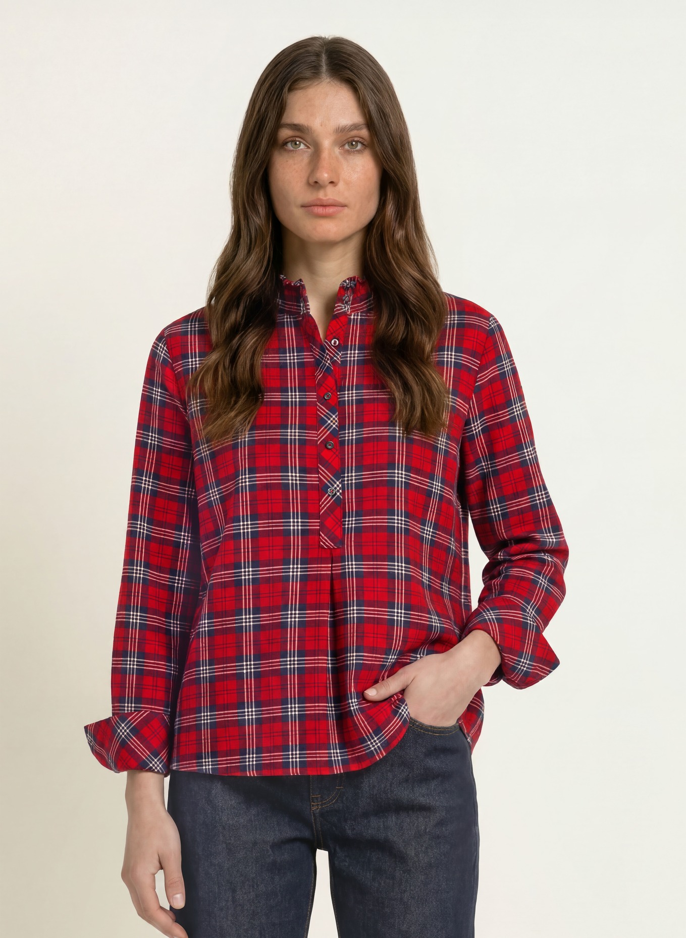 lilienfels Blus med volanger: RÖD / GUL / BLÅ