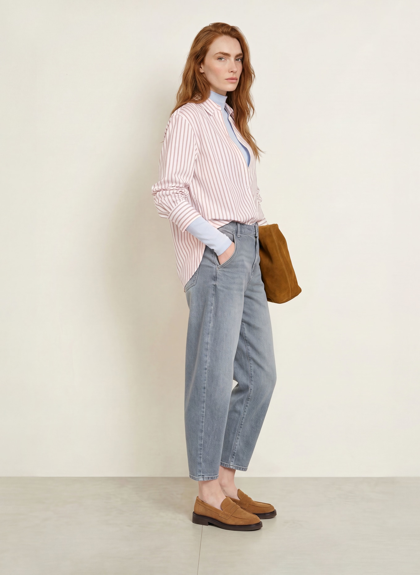 BRAX Hemdbluse VIC: WEISS / CAMEL