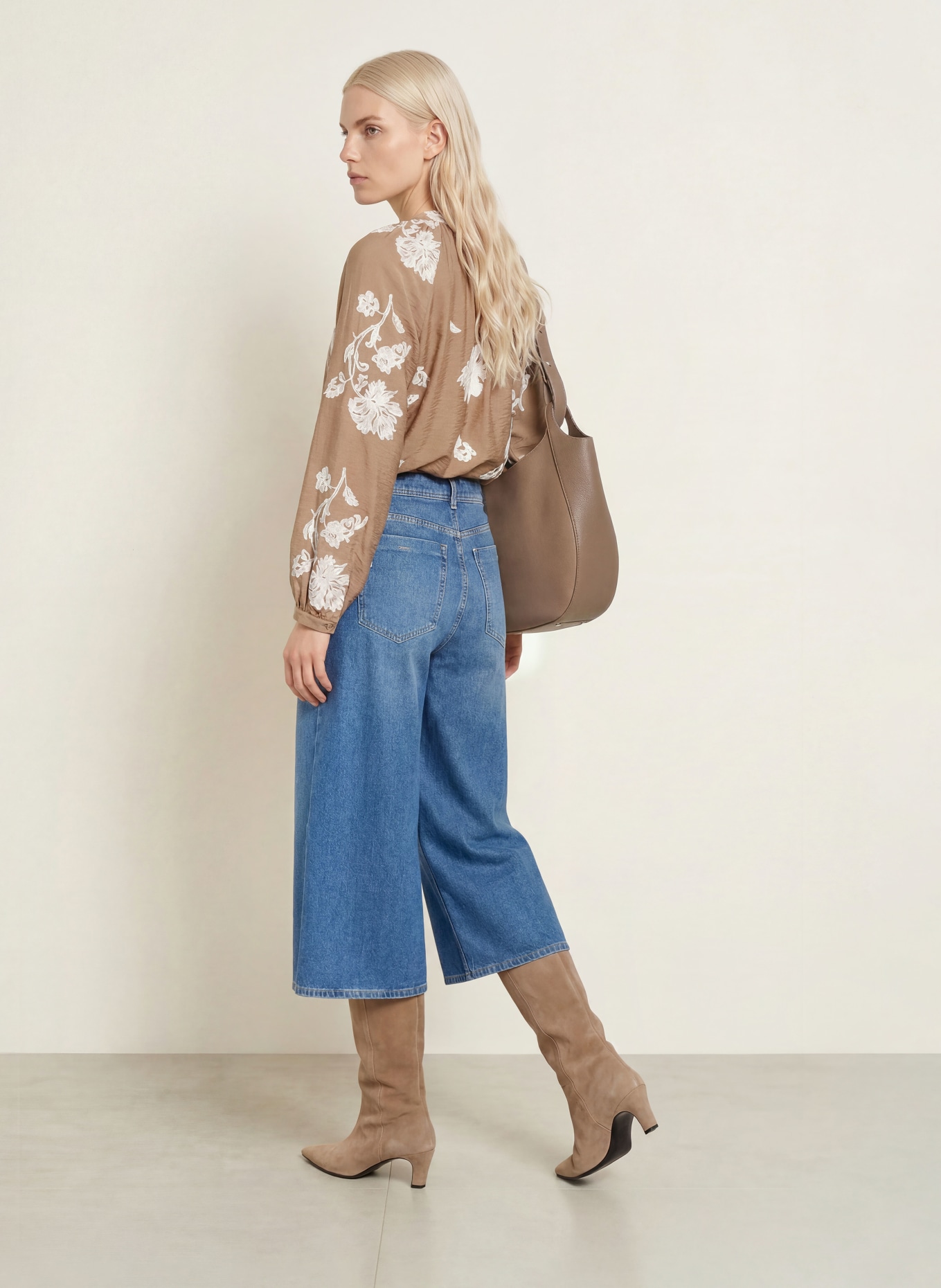 BRAX Blouse VIVIAN: BRUIN / WIT