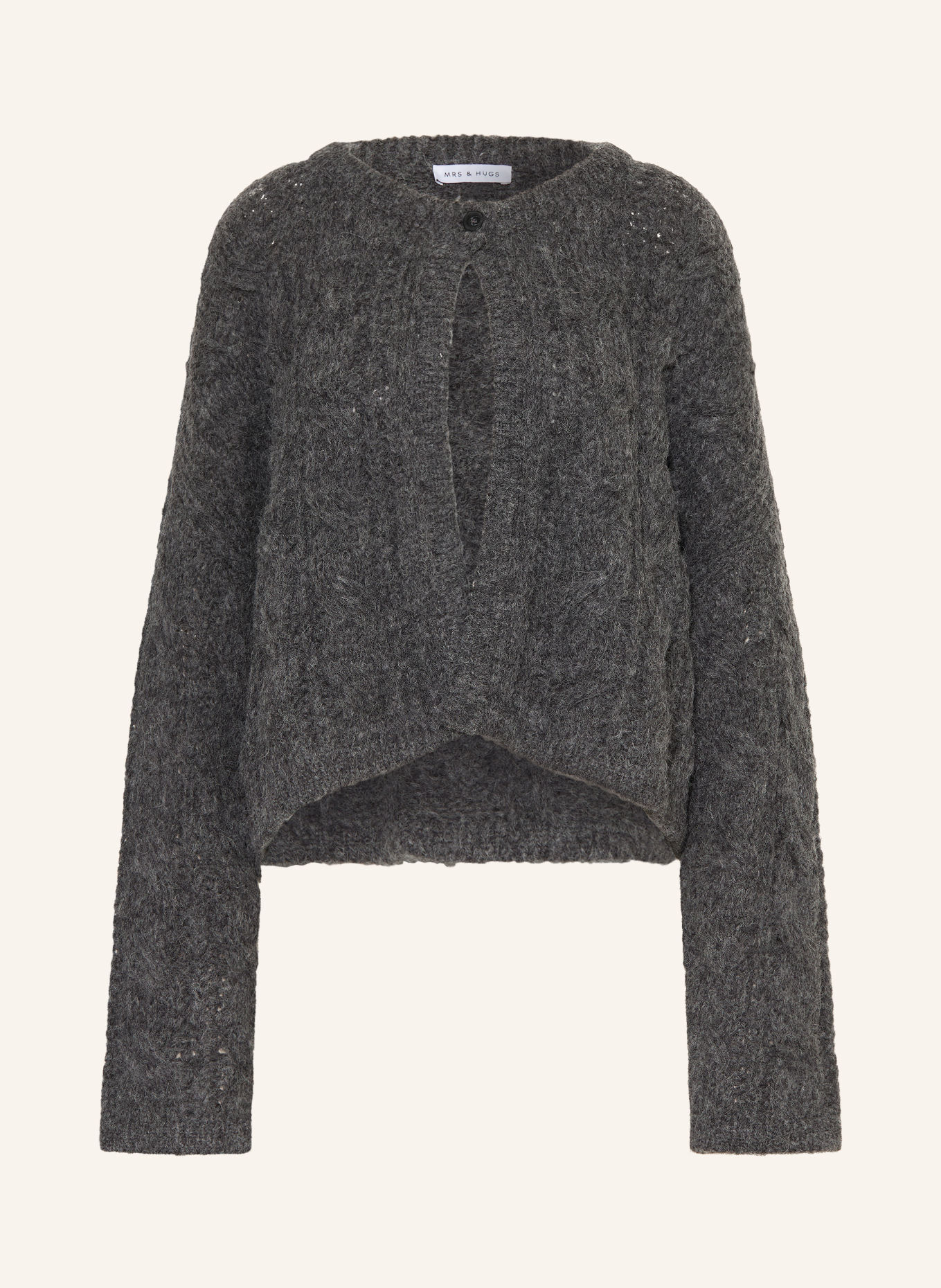 MRS & HUGS Vest met alpaca: DONKERGRIJS