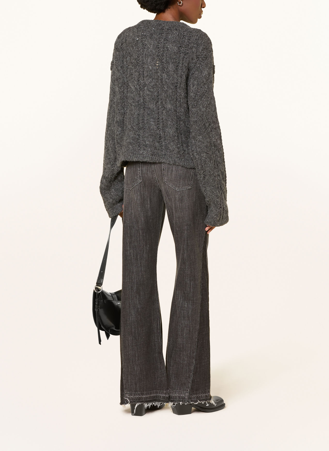 MRS & HUGS Vest met alpaca: DONKERGRIJS