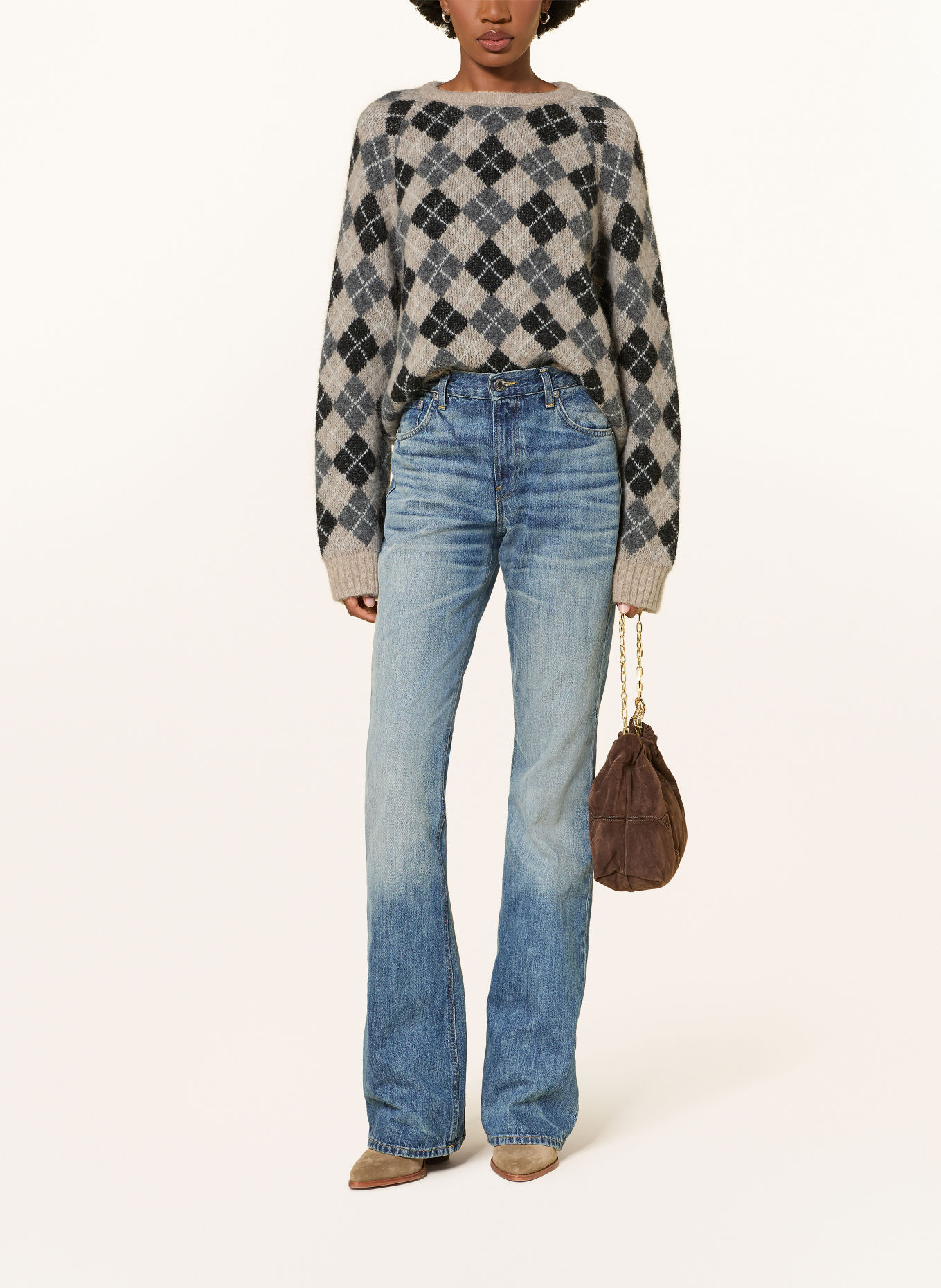 MRS & HUGS Alpaca Sweater: BEIGE / GRAY / BLACK
