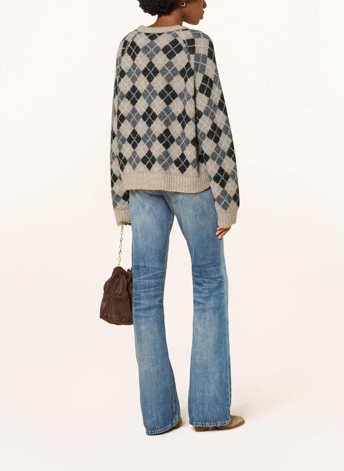 MRS & HUGS Alpaca Sweater: BEIGE / GRAY / BLACK