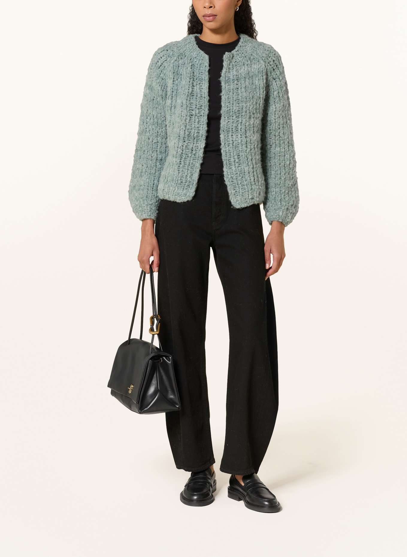 MAIAMI Knit wrap with alpaca: LIGHT GREEN