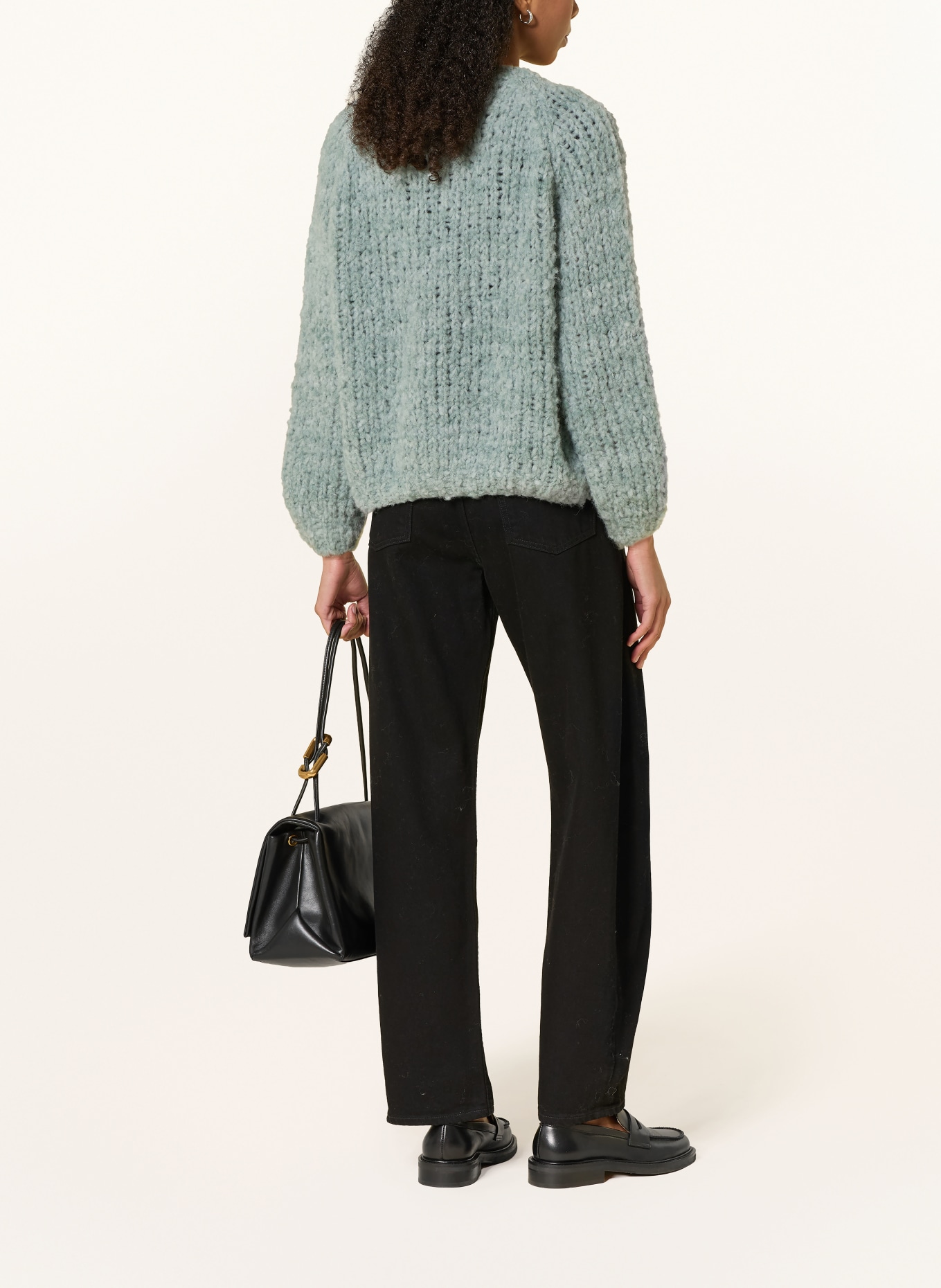 MAIAMI Knit wrap with alpaca: LIGHT GREEN