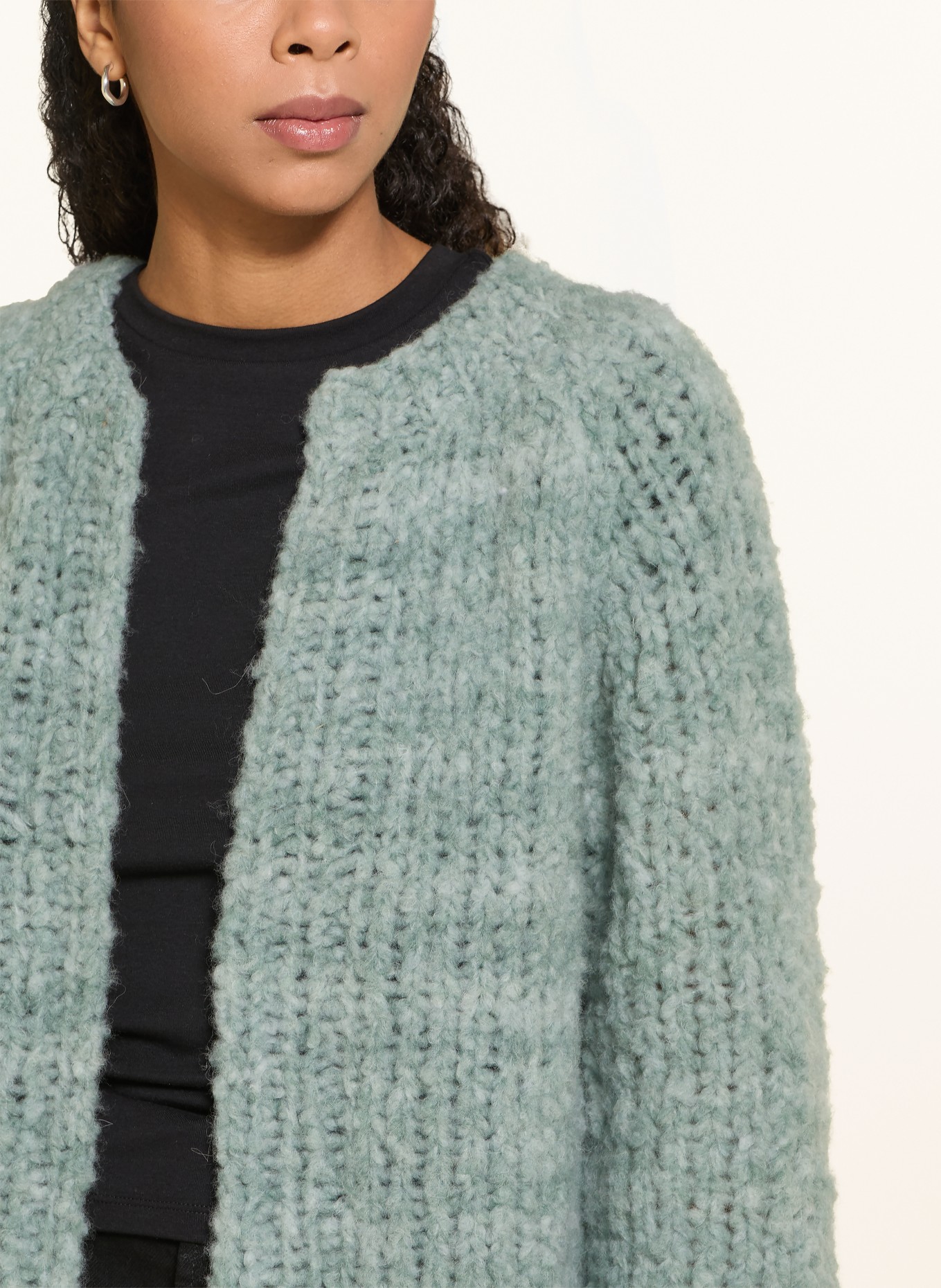 MAIAMI Knit wrap with alpaca: LIGHT GREEN