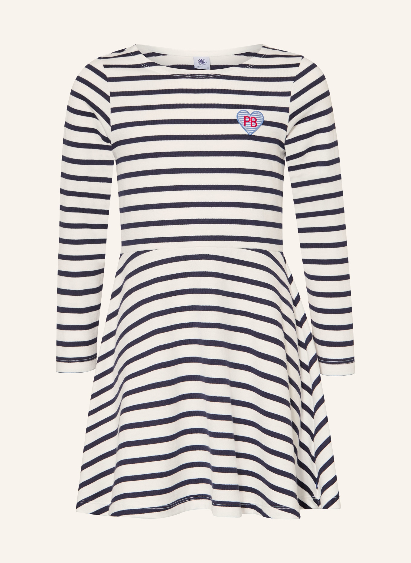 PETIT BATEAU Kleid: WEISS / ROT / DUNKELBLAU