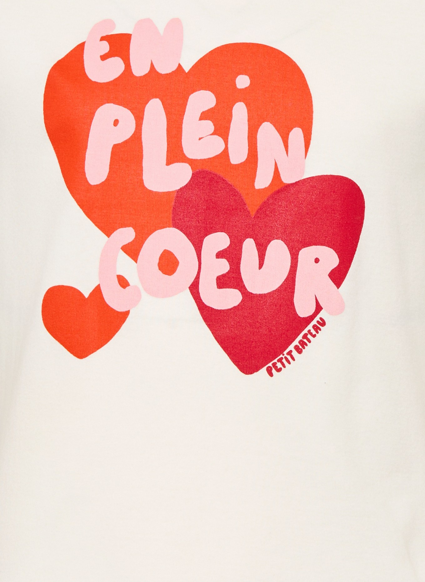 PETIT BATEAU Longsleeve: ECRU / DUNKELROT / ROT