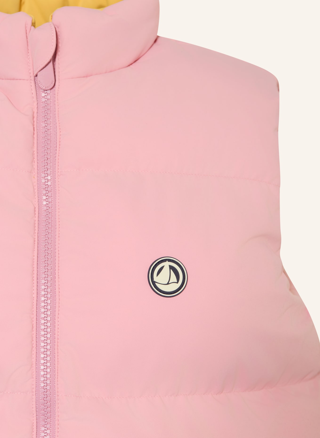 PETIT BATEAU Gilet matelassé réversible: ROSE / JAUNE