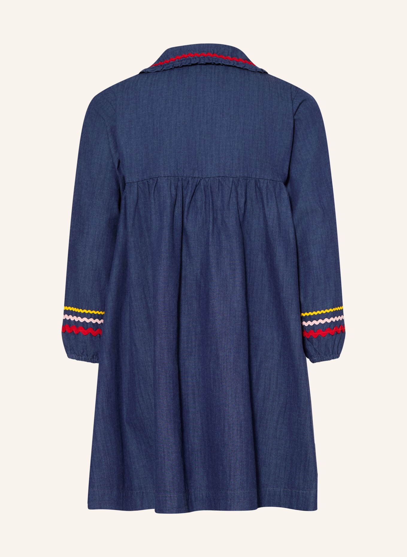 PETIT BATEAU Jeanskleid: DUNKELBLAU / DUNKELROT / GELB