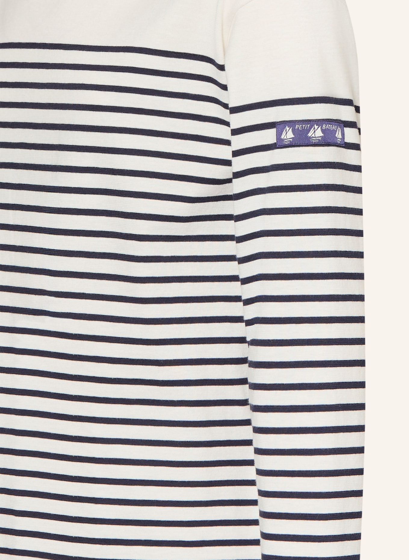 PETIT BATEAU Longsleeve: DUNKELBLAU / WEISS