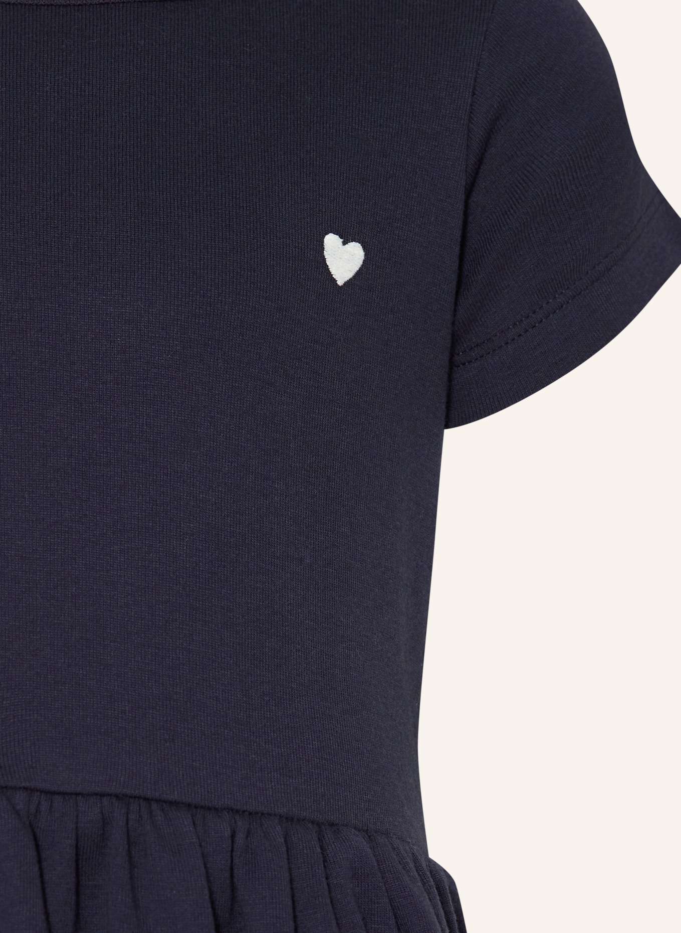 PETIT BATEAU Jerseyjurk met volants: DONKERBLAUW
