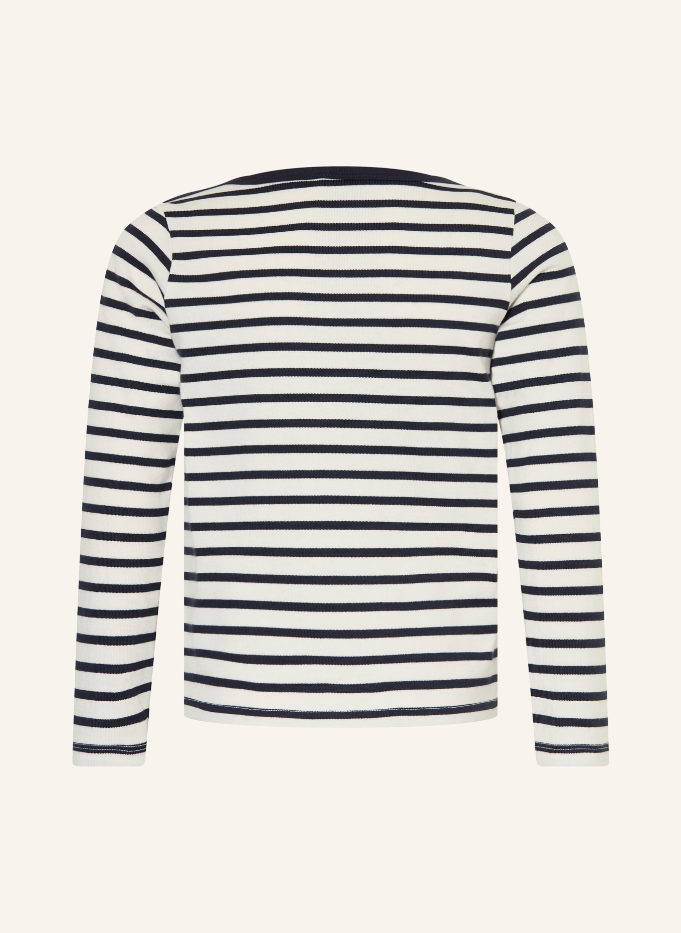 PETIT BATEAU Long-sleeve shirt: WHITE / DARK BLUE
