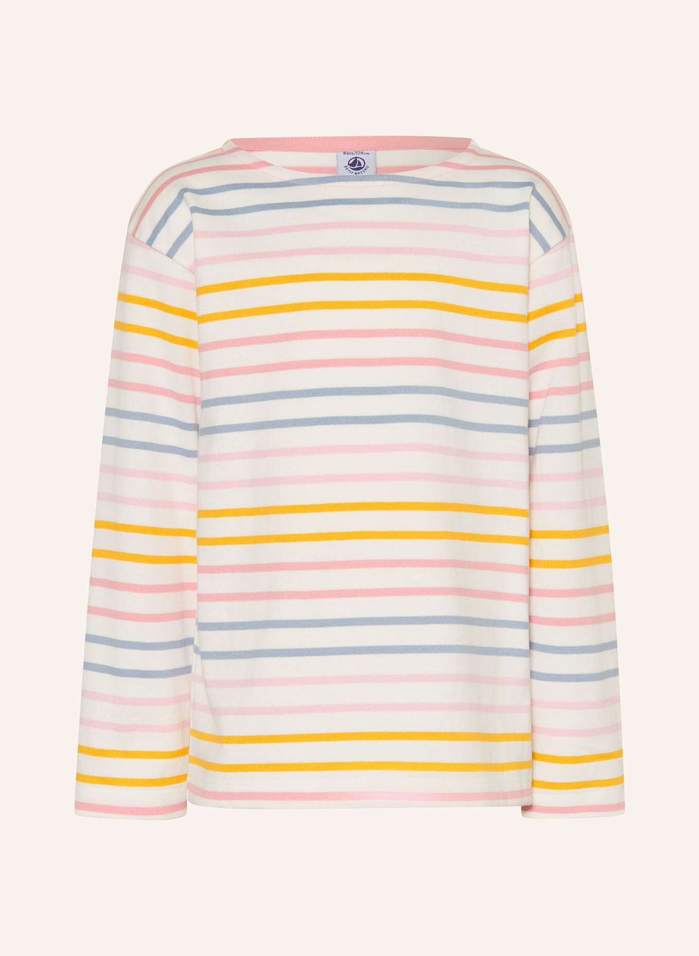 PETIT BATEAU Haut à manches longues: BLANC / ROSE / BLEU