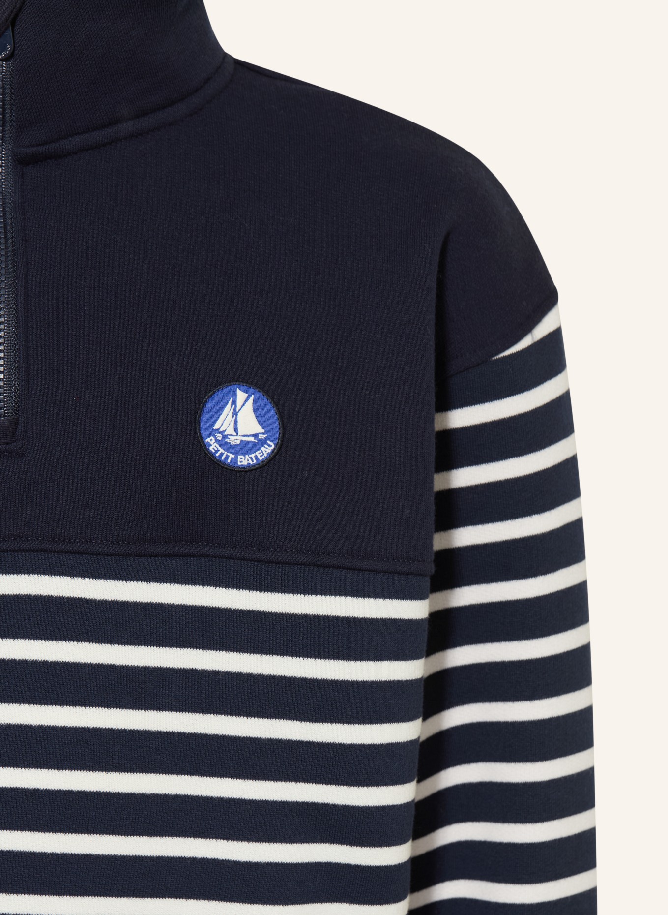PETIT BATEAU Sweatshirt: BLEU FONCÉ / BLANC