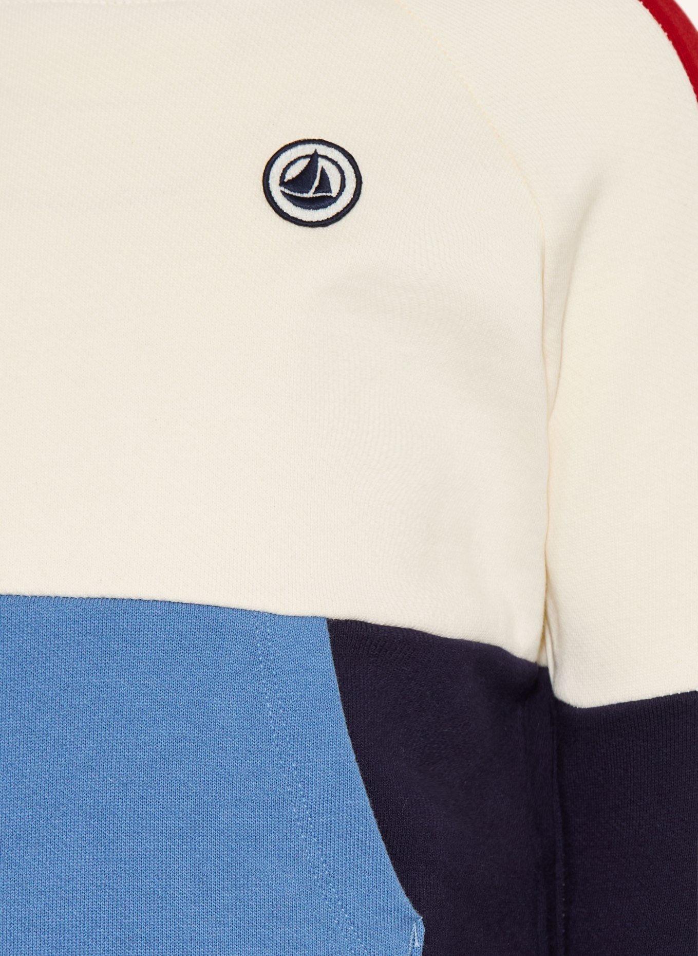 PETIT BATEAU Sweatshirt: CRÈME / ROUGE / BLEU