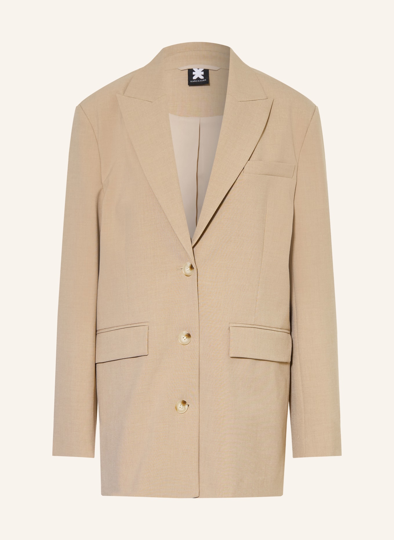 KARO KAUER Long blazer: BEIGE