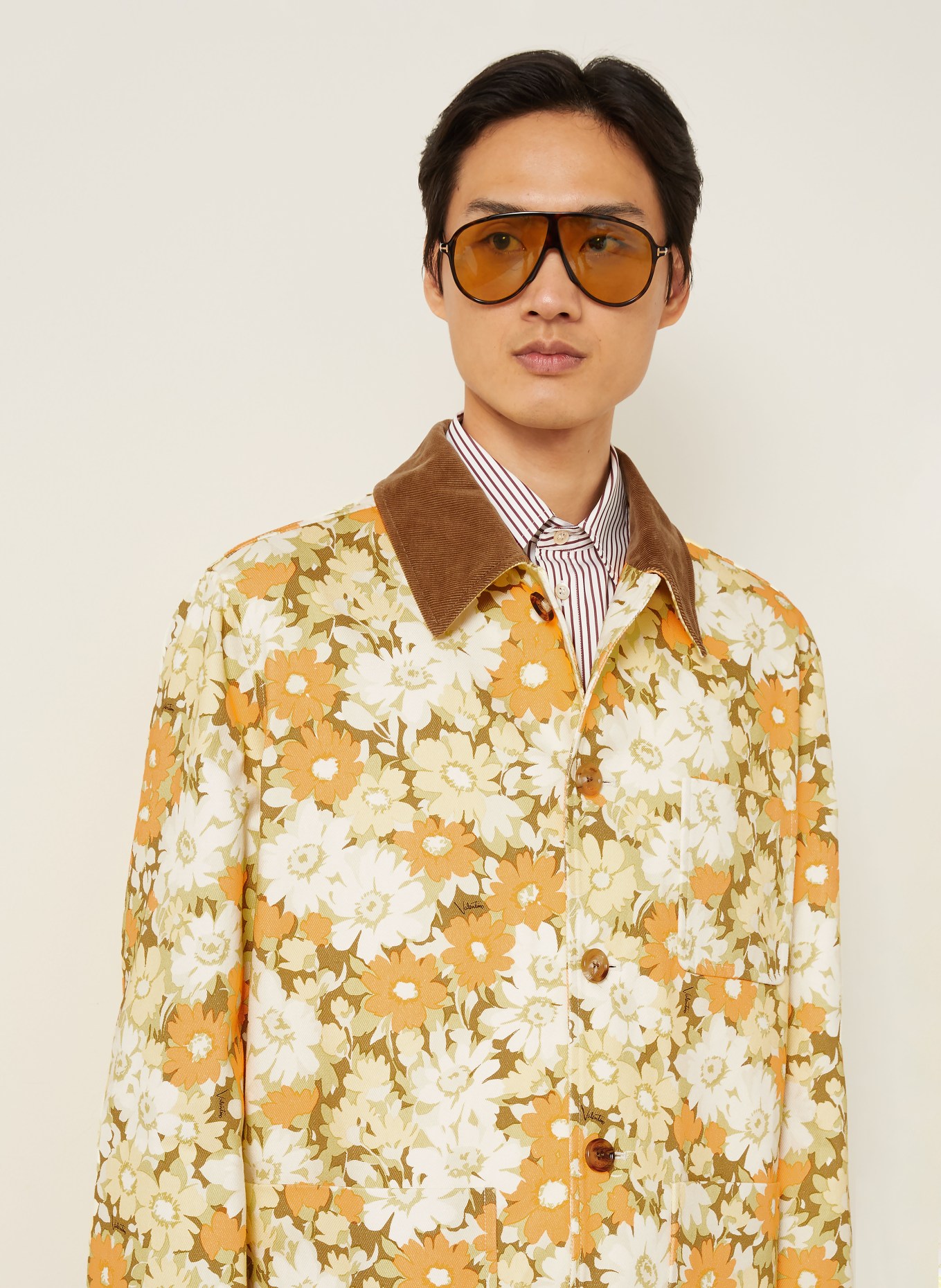VALENTINO Jachetă: VERDE DESCHIS / MARO / PORTOCALIU