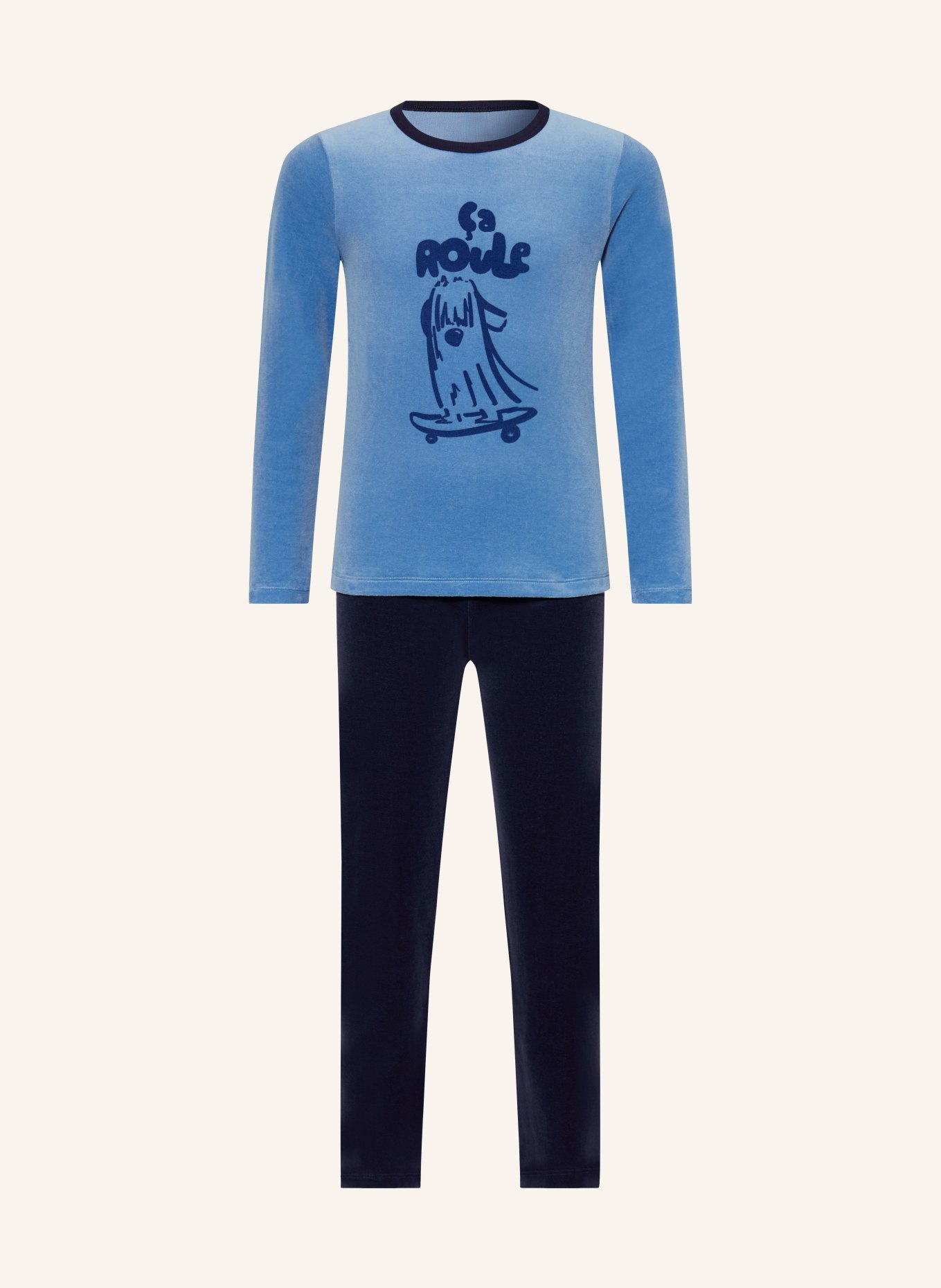 PETIT BATEAU Pyjama: BLEU / BLEU FONCÉ