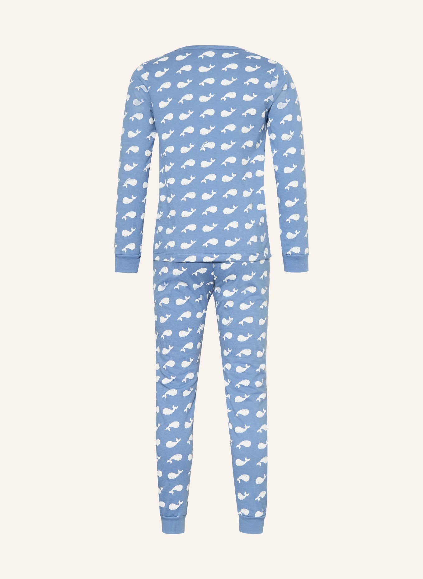 PETIT BATEAU Pyjama: BLAUWGRIJS / WIT