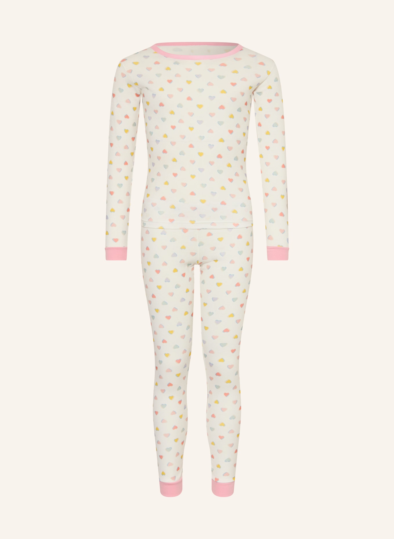 PETIT BATEAU Schlafanzug: WEISS / ROSA / GELB
