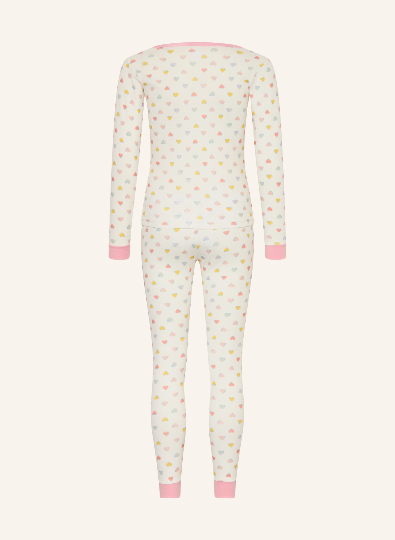 PETIT BATEAU Schlafanzug: WEISS / ROSA / GELB