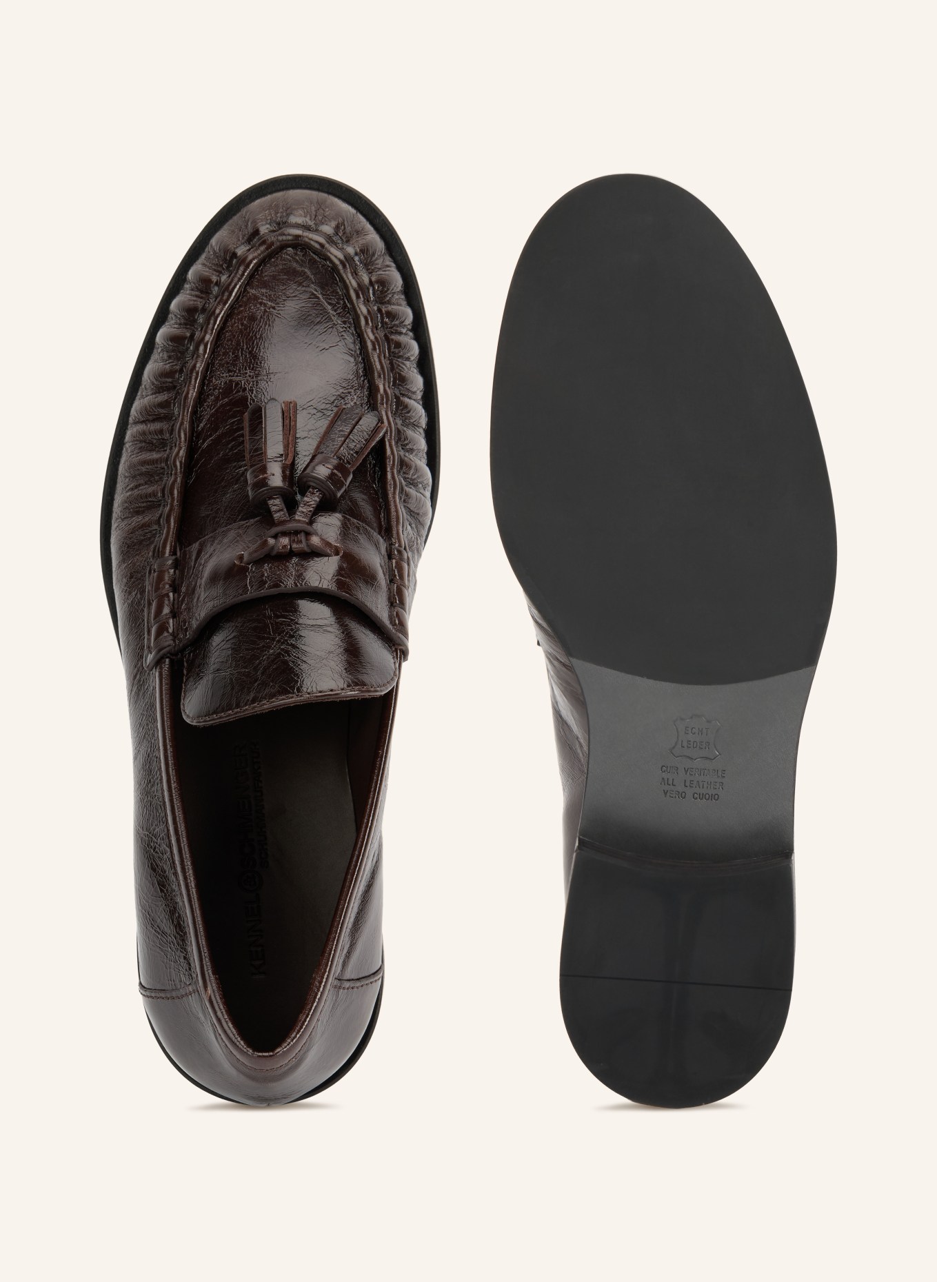 KENNEL & SCHMENGER Lack-Loafer MILL: DUNKELBRAUN