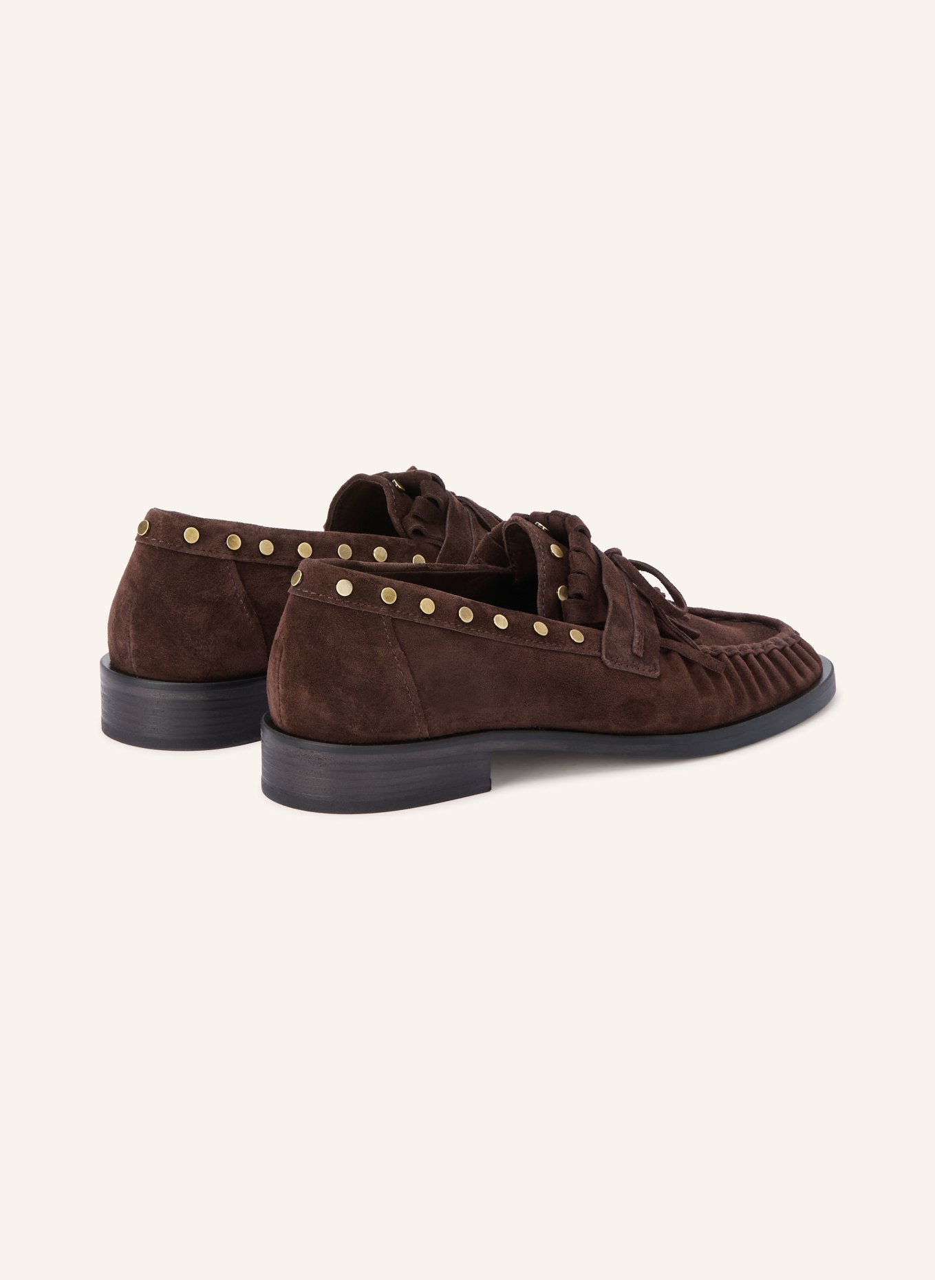 KENNEL & SCHMENGER Loafers MILL met studs: MARRON FONCÉ / GOUD