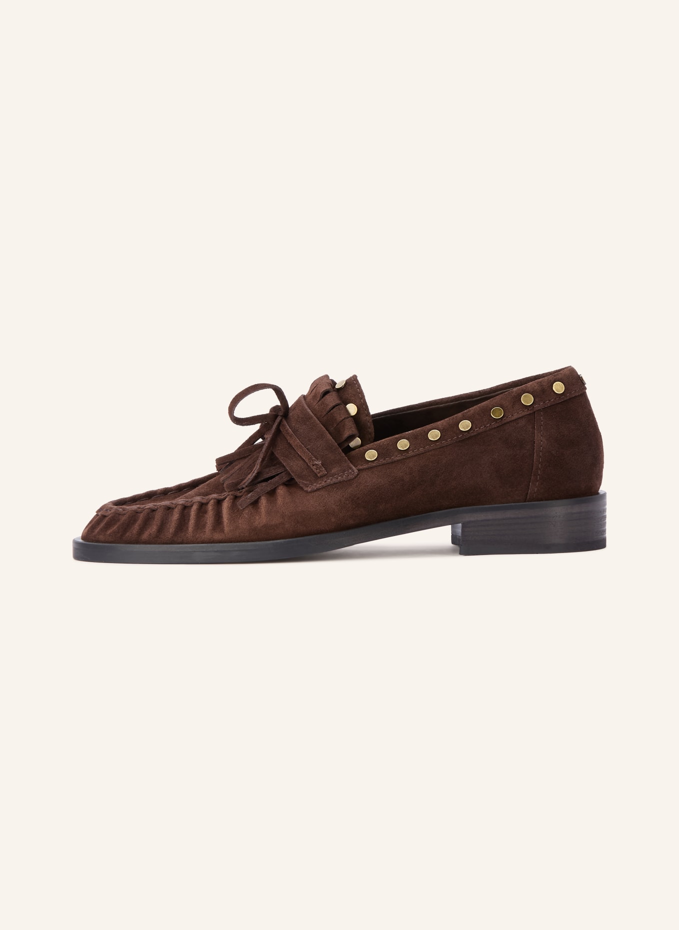 KENNEL & SCHMENGER Loafers MILL met studs: MARRON FONCÉ / GOUD
