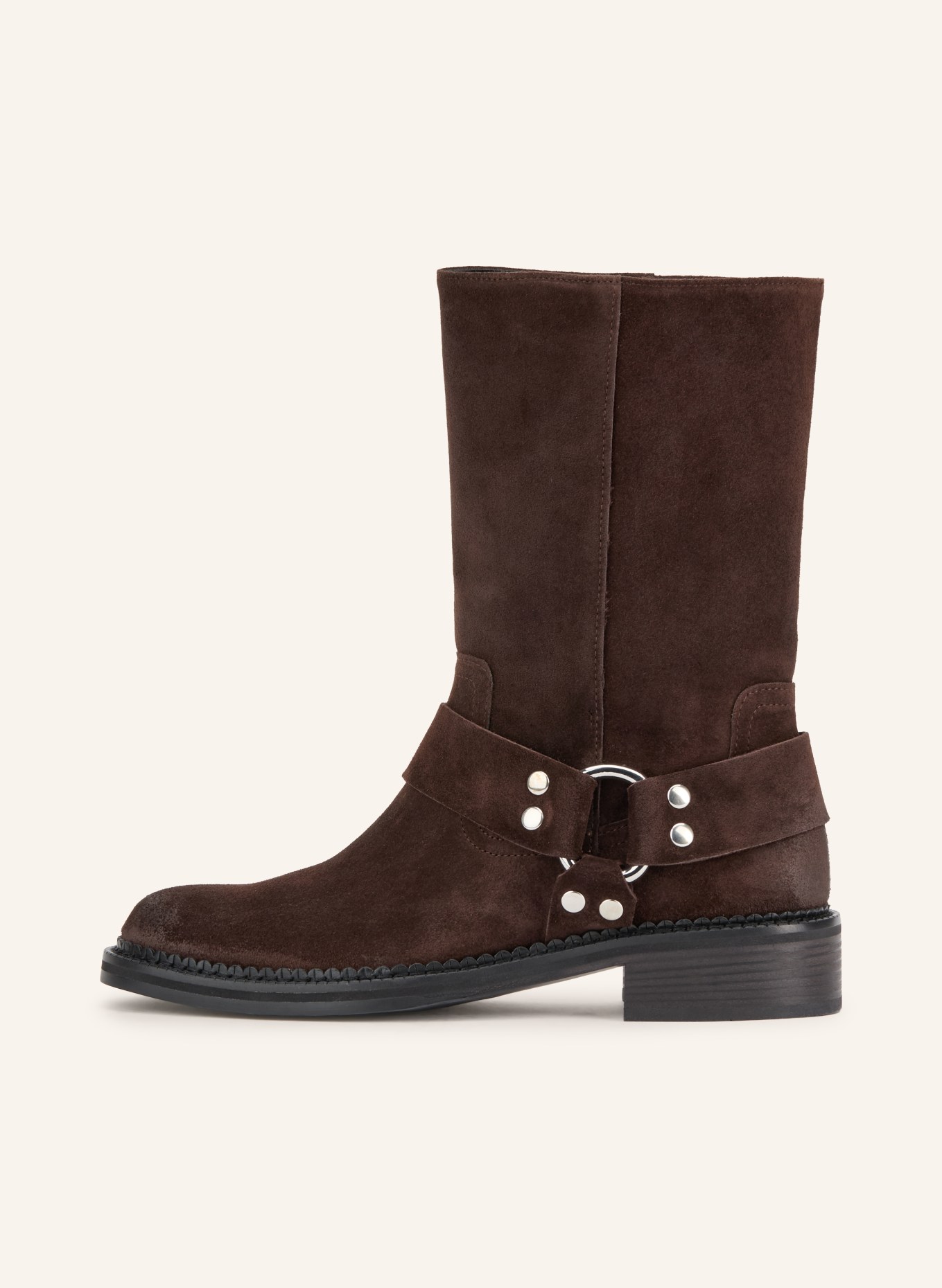 KENNEL & SCHMENGER Boots motardes ALORA à rivets: MARRON FONCÉ
