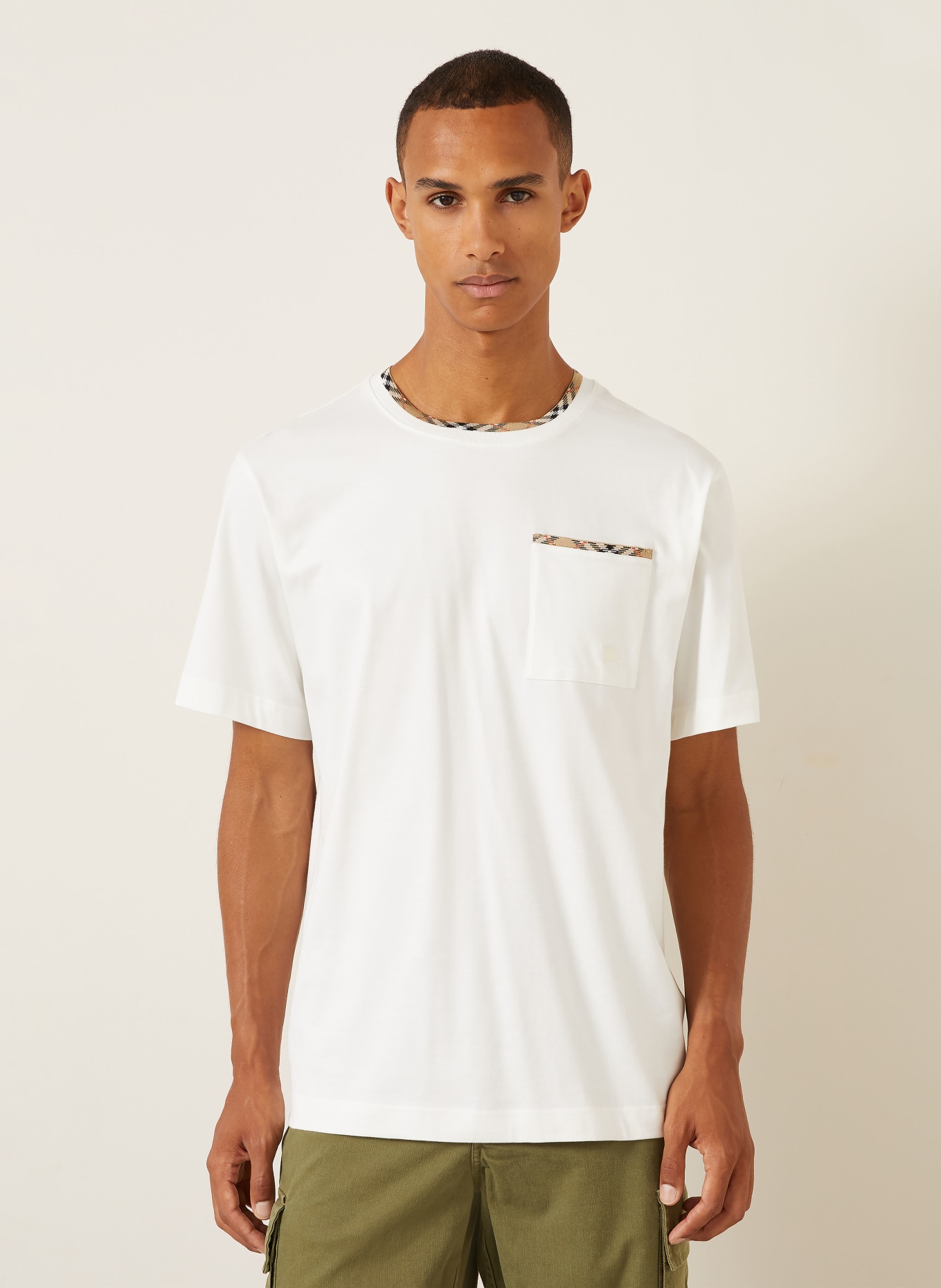 BURBERRY RYAN T-shirt: WHITE / CAMEL