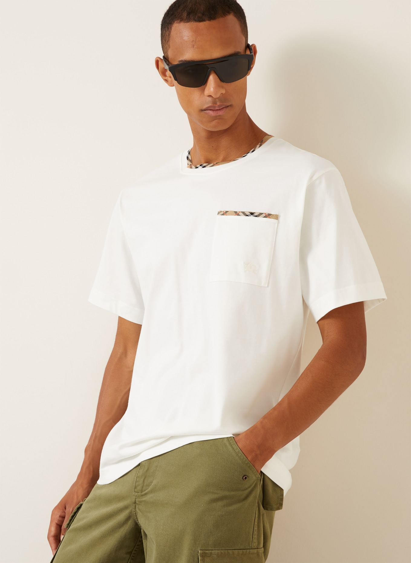 BURBERRY RYAN T-shirt: WHITE / CAMEL