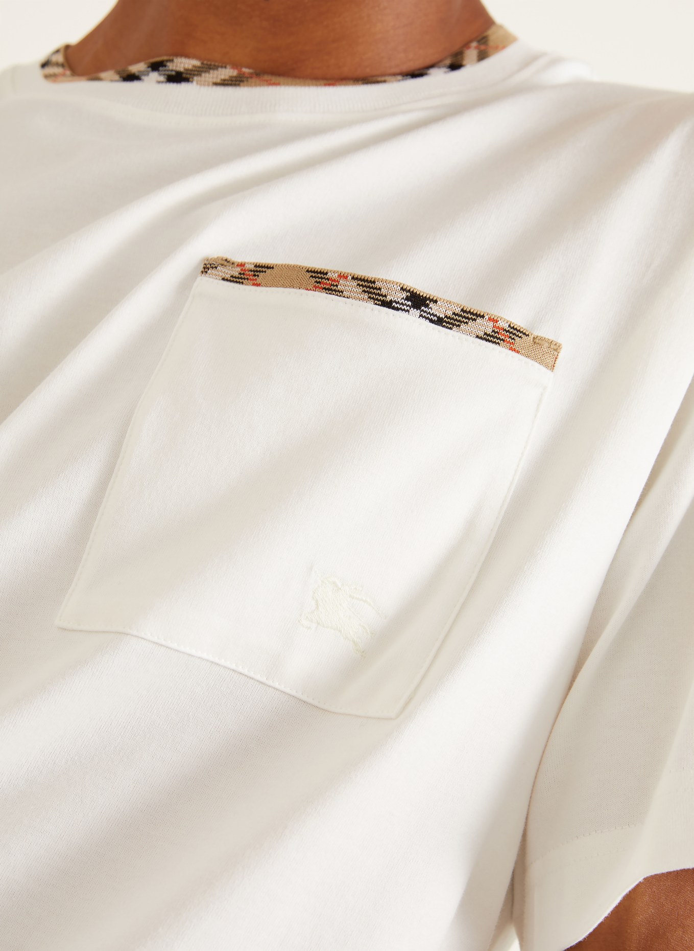 BURBERRY RYAN T-shirt: WHITE / CAMEL