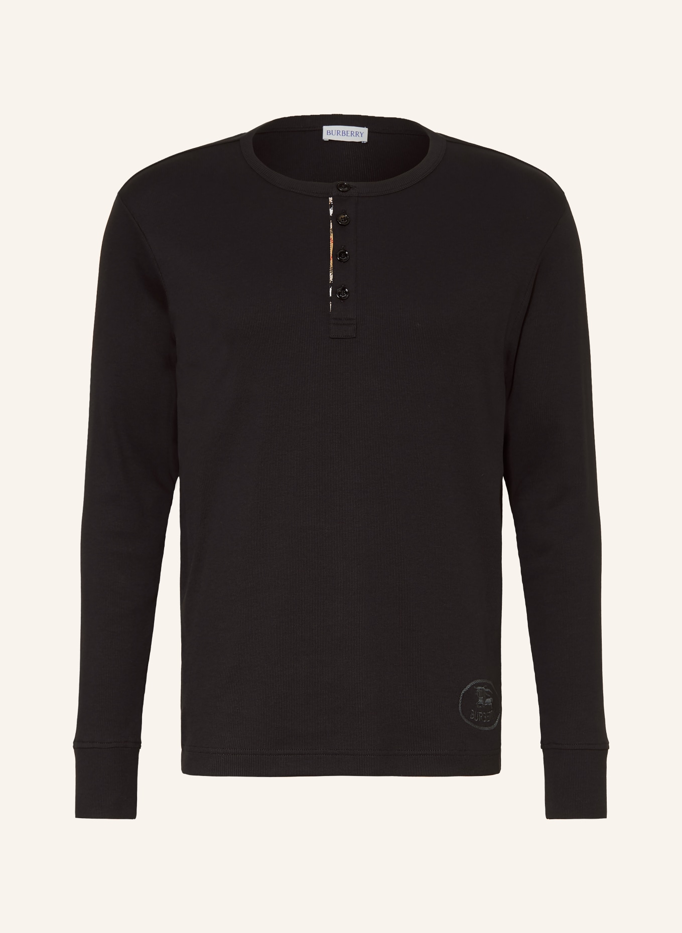 BURBERRY Henley-tröja: SVART
