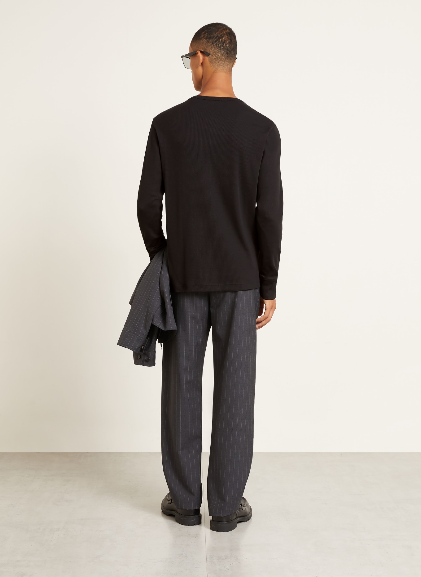 BURBERRY Henley-tröja: SVART