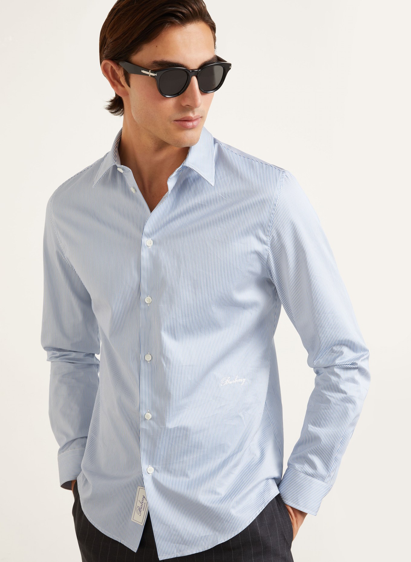 BURBERRY Hemd Slim Fit: BLAU / WEISS