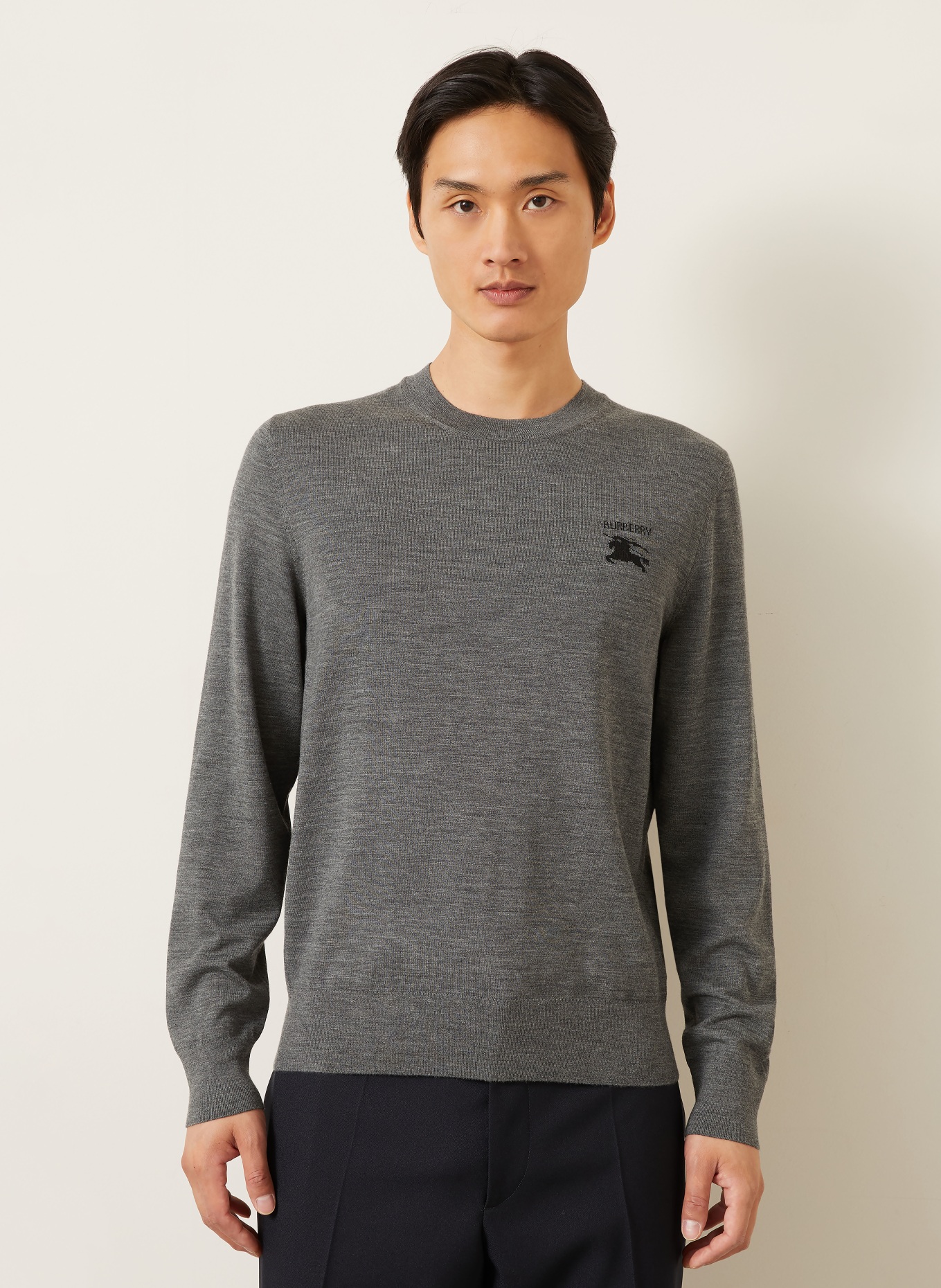 BURBERRY Pullover EASTON: MØRKEGRÅ
