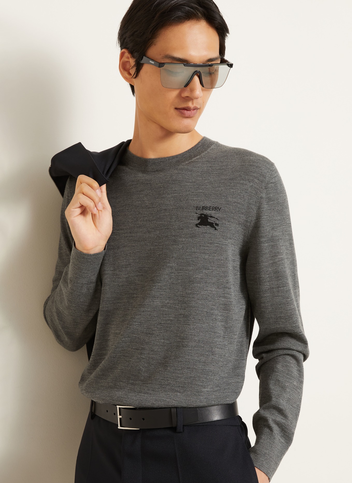 BURBERRY Pullover EASTON: MØRKEGRÅ