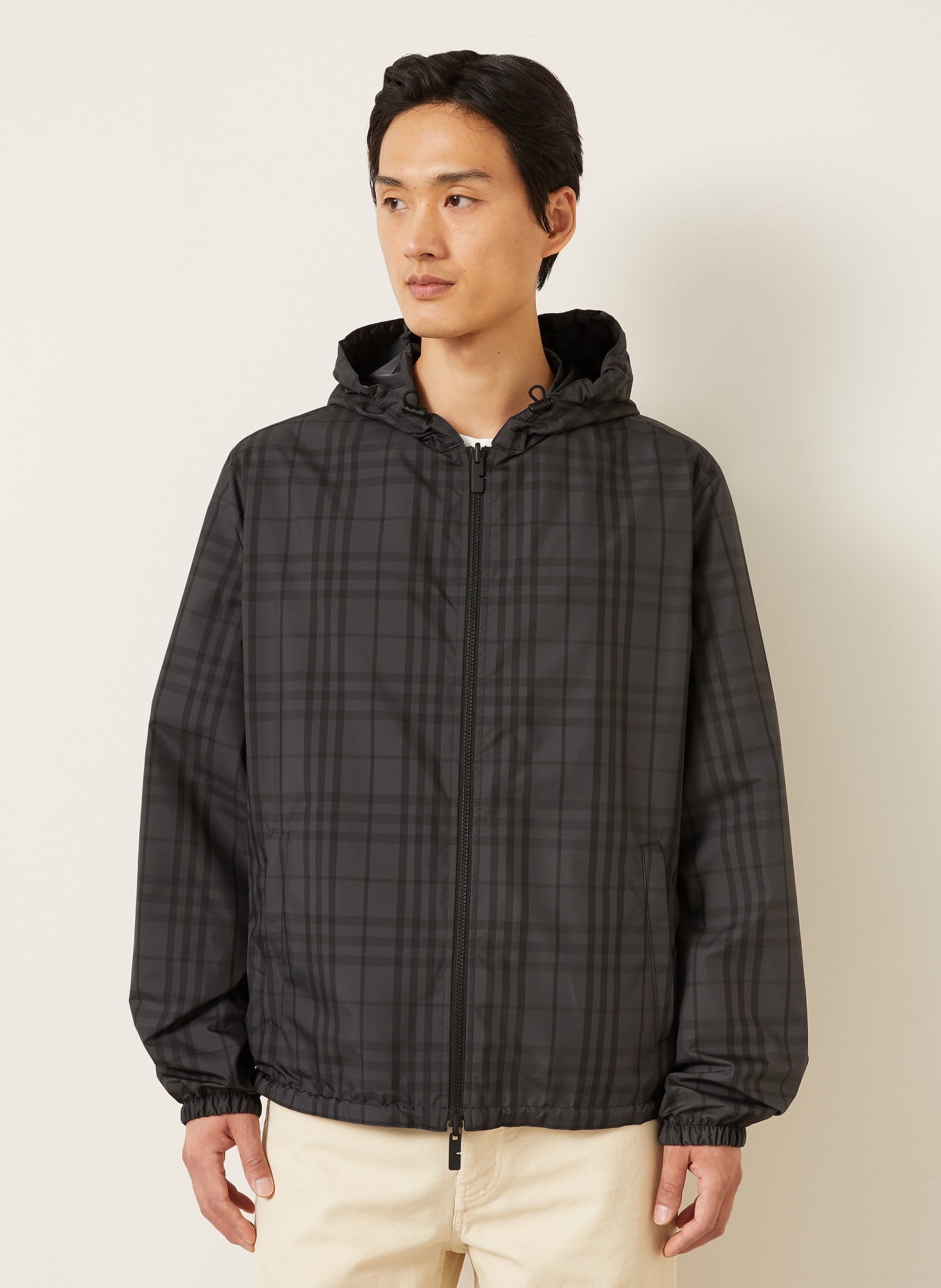 BURBERRY NEWPORT Jacket: DARK GRAY / BLACK