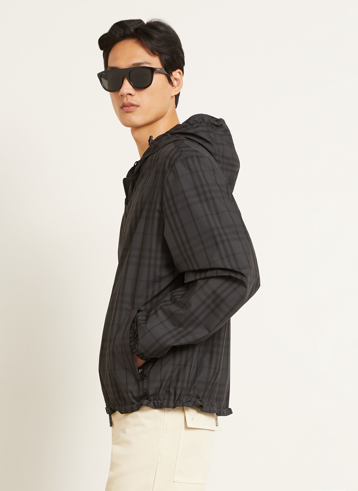 BURBERRY NEWPORT Jacket: DARK GRAY / BLACK
