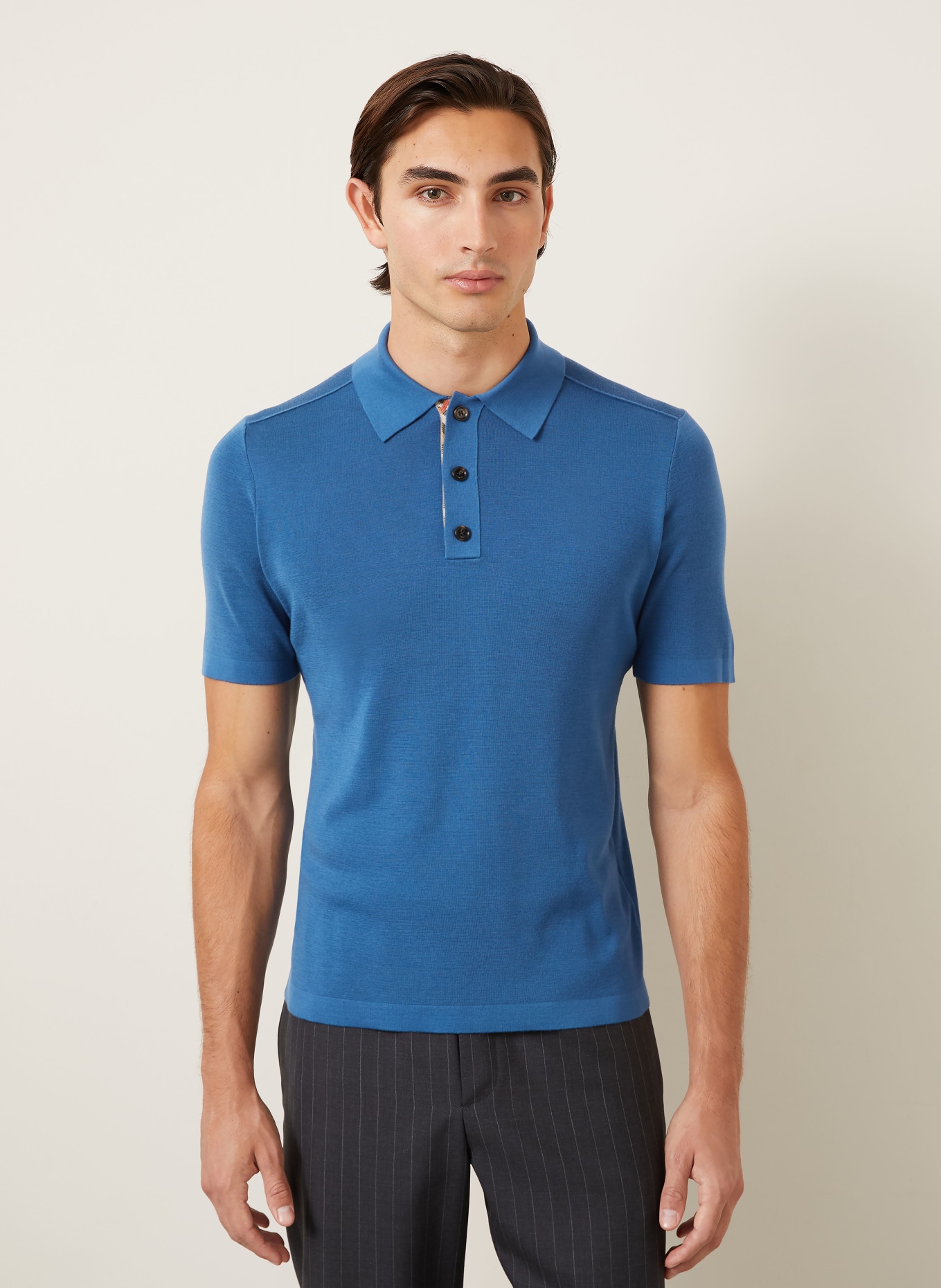 BURBERRY Koszulka polo z dzianiny MARCUS Classic Fit: NIEBIESKI