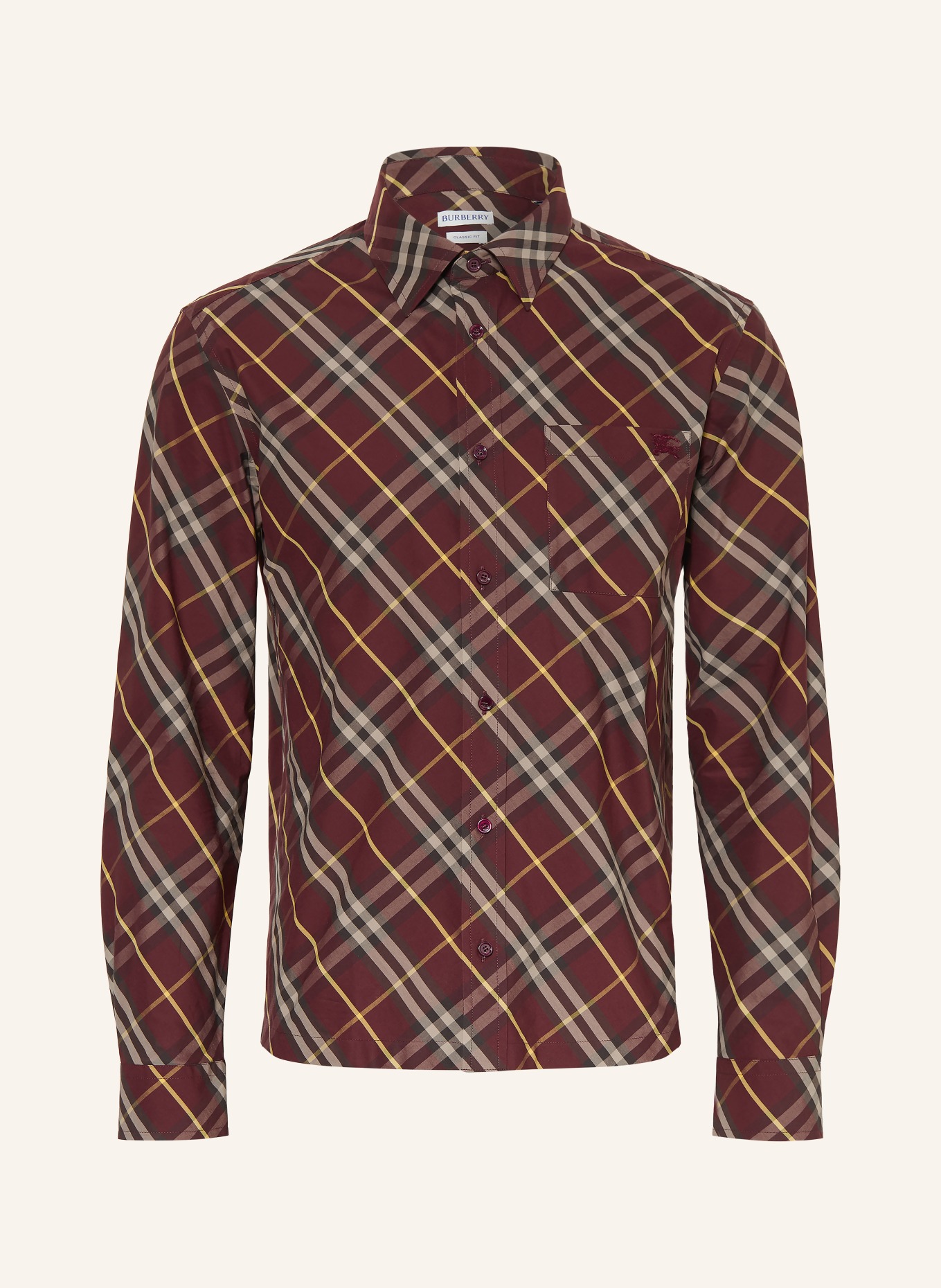 BURBERRY Koszula DONALD Classic Fit: CIEMNOCZERWONY / CIEMNOBRĄZOWY / JASNOŻÓŁTY