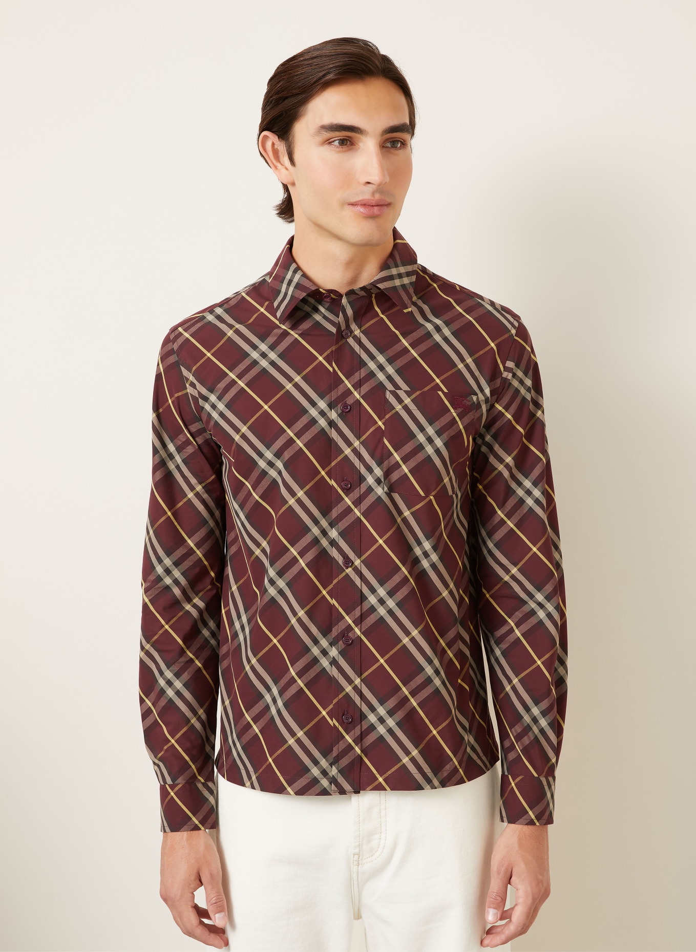 BURBERRY Koszula DONALD Classic Fit: CIEMNOCZERWONY / CIEMNOBRĄZOWY / JASNOŻÓŁTY
