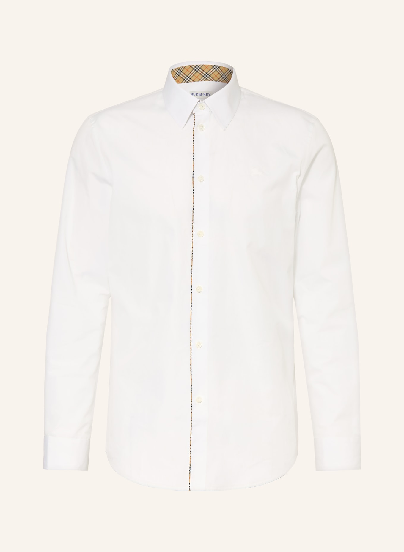 BURBERRY Overhemd Classic Fit: WIT / CAMEL / ZWART