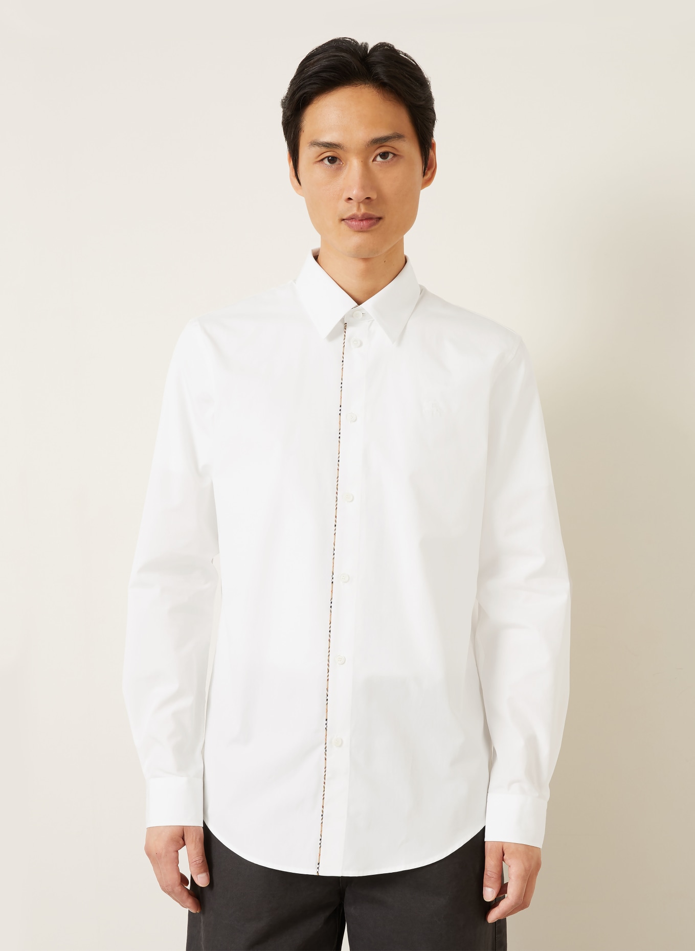 BURBERRY Overhemd Classic Fit: WIT / CAMEL / ZWART