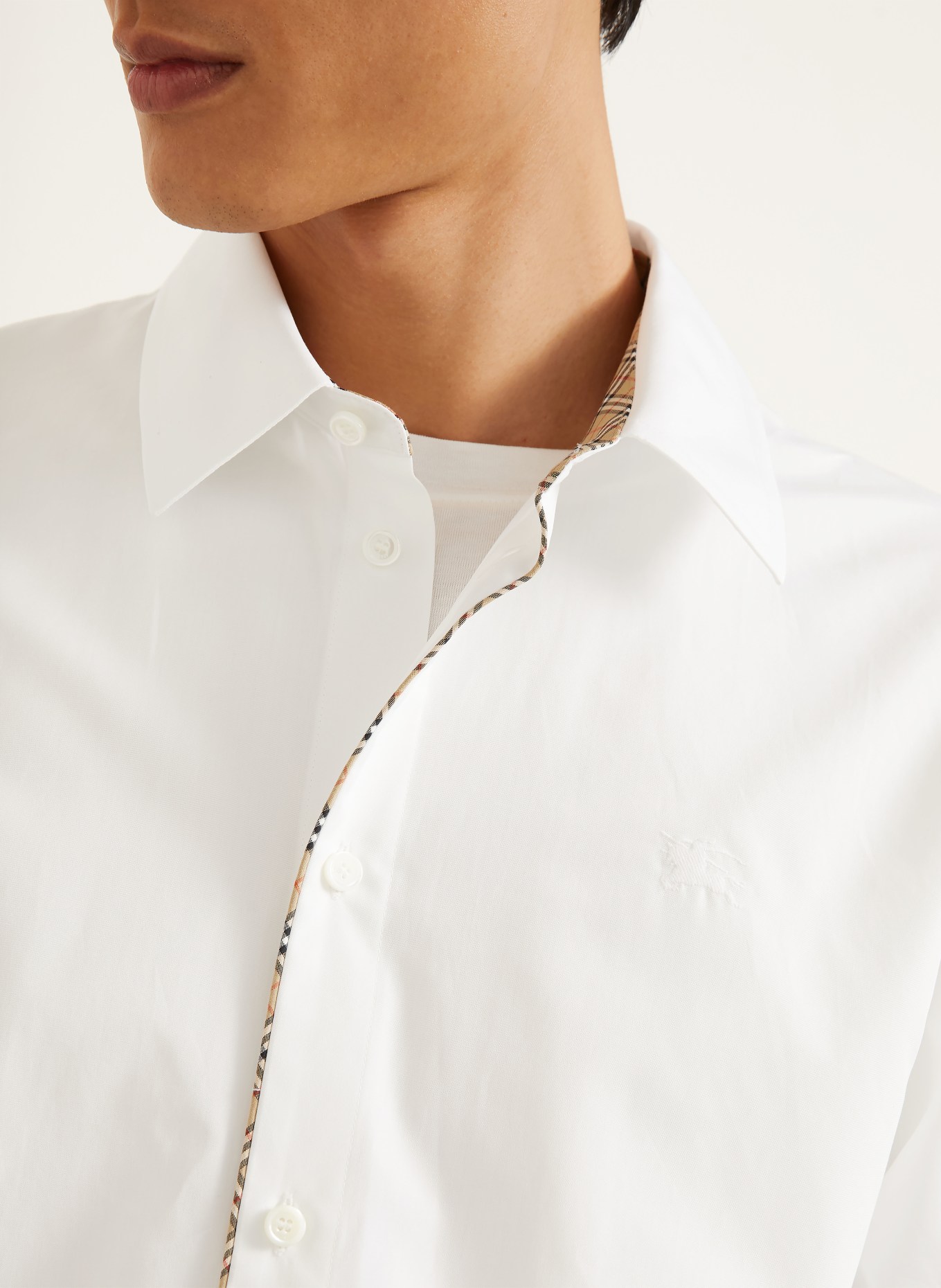 BURBERRY Overhemd Classic Fit: WIT / CAMEL / ZWART