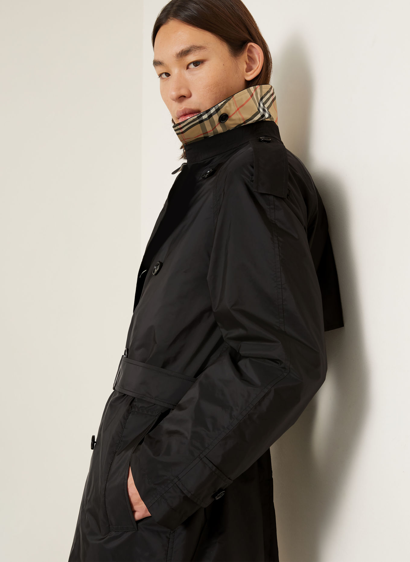 BURBERRY LEADENHAM Trench coat: BLACK