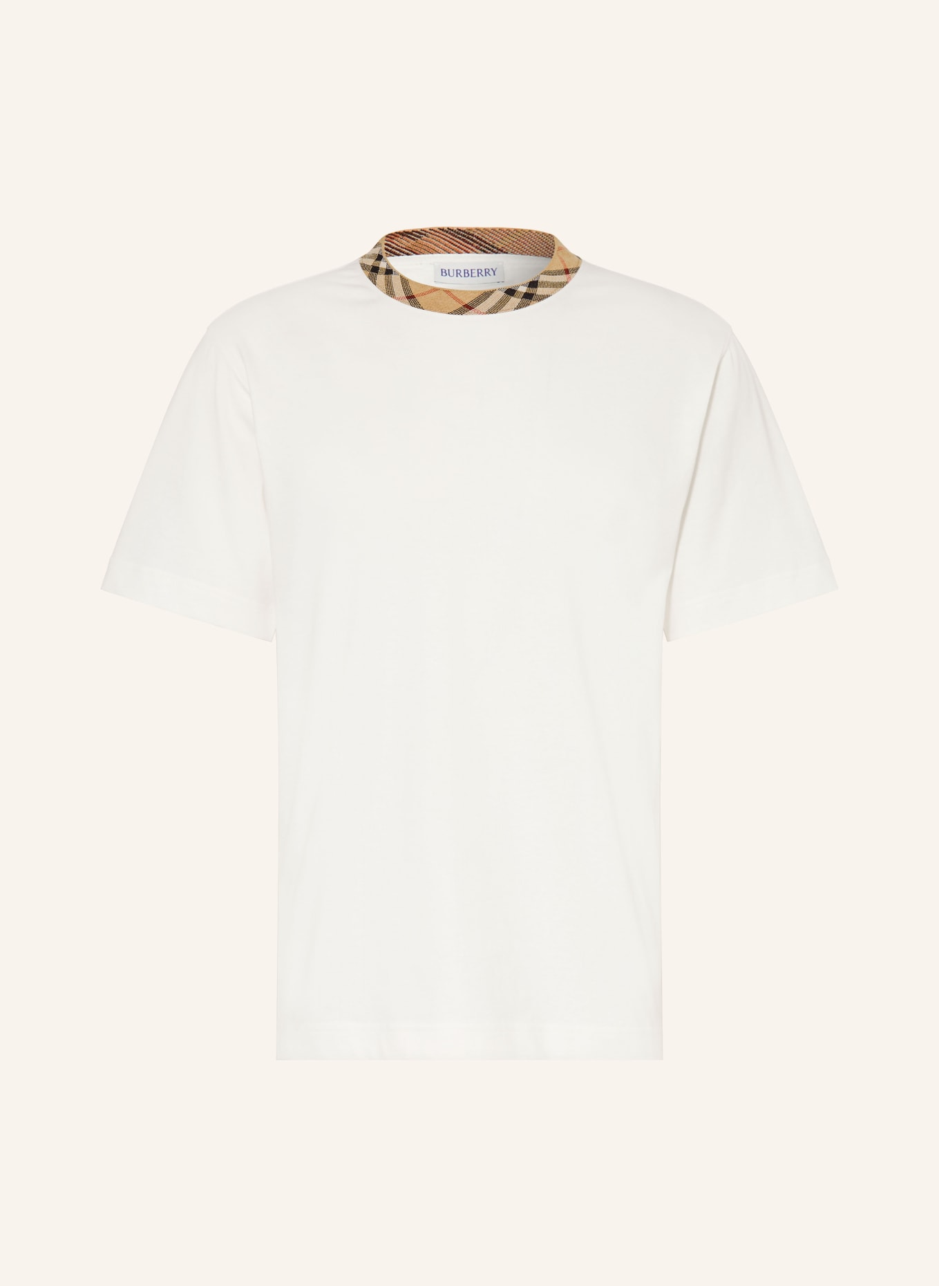 BURBERRY Tricou RYAN: ALB / BEJ / NEGRU