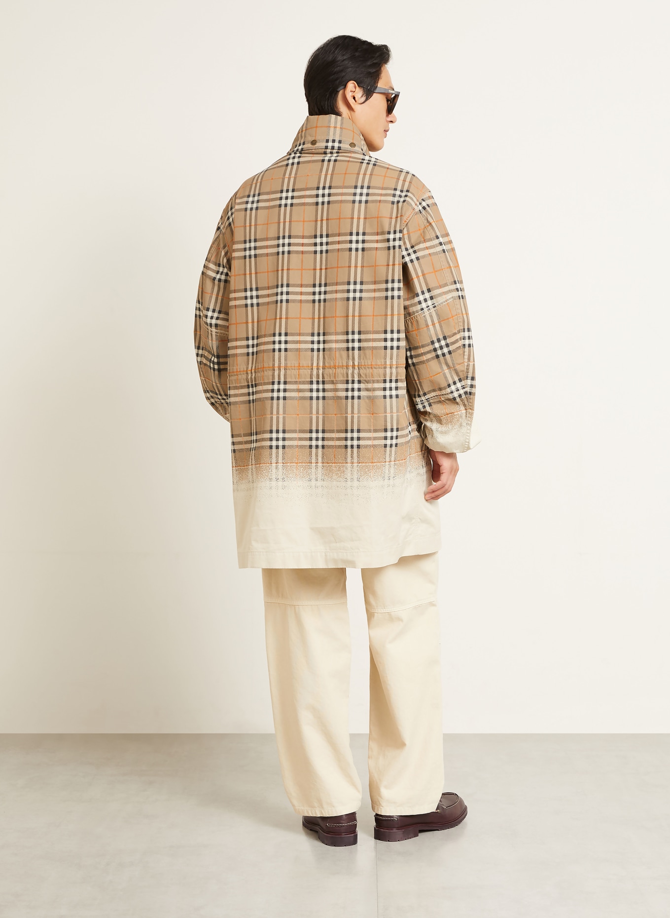 BURBERRY LANCASTER Trench coat: TAUPE / DARK ORANGE / WHITE