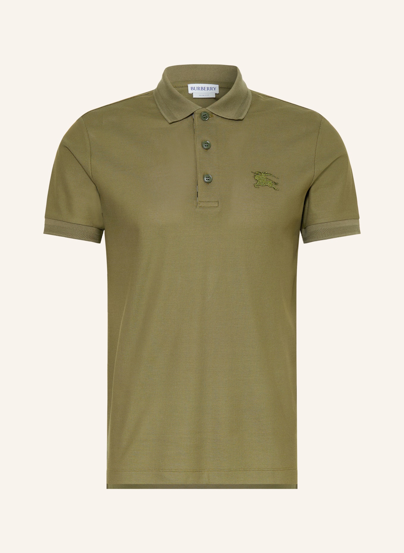 BURBERRY Koszulka polo Piqué EDDIE, krój slim fit: OLIWKOWY